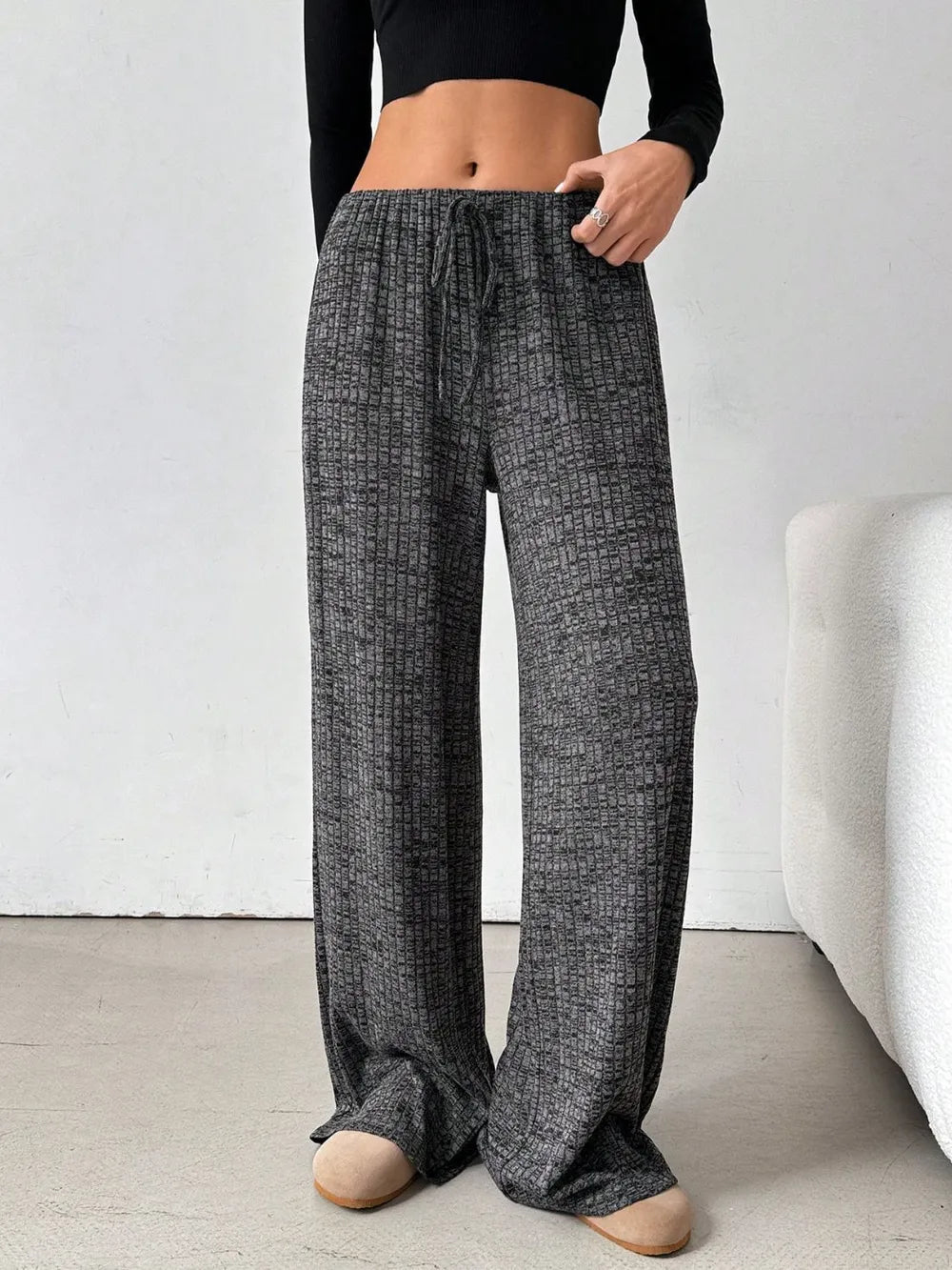 Tied Striped Wide Leg Pants - Style Chic Couture