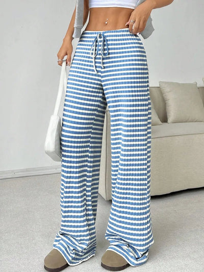 Tied Striped Wide Leg Pants - Style Chic Couture