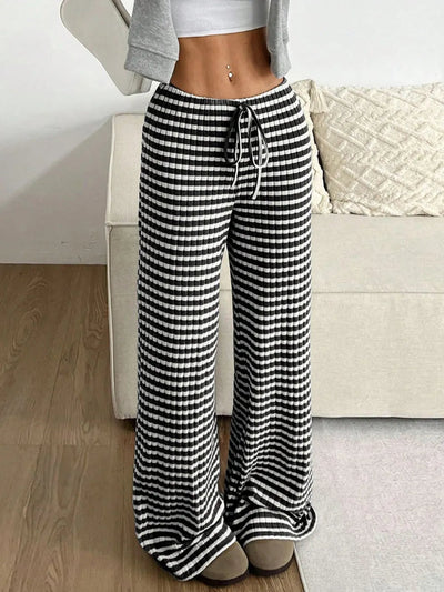 Tied Striped Wide Leg Pants - Style Chic Couture