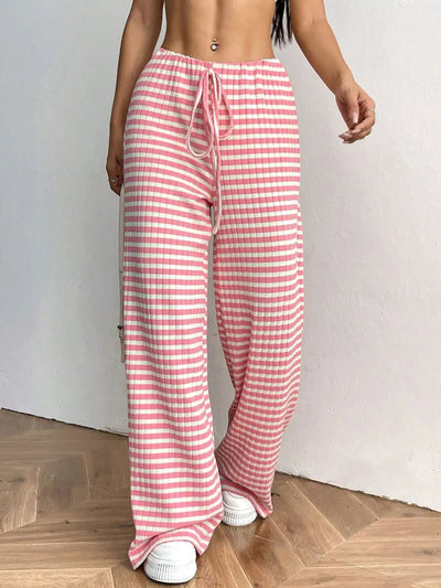 Tied Striped Wide Leg Pants - Style Chic Couture
