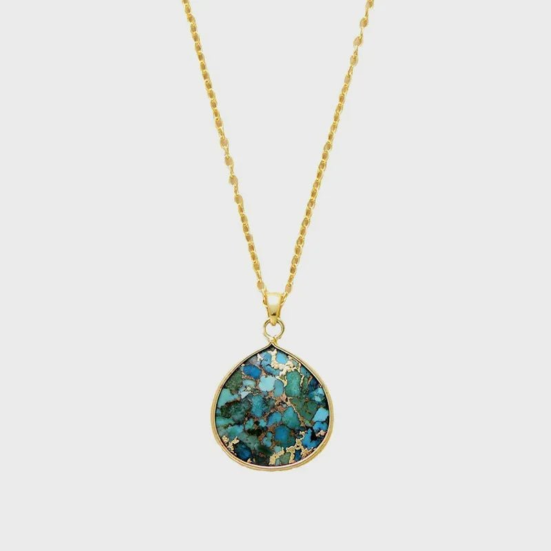 Turquoise Chain Pendant Necklace - Style Chic Couture