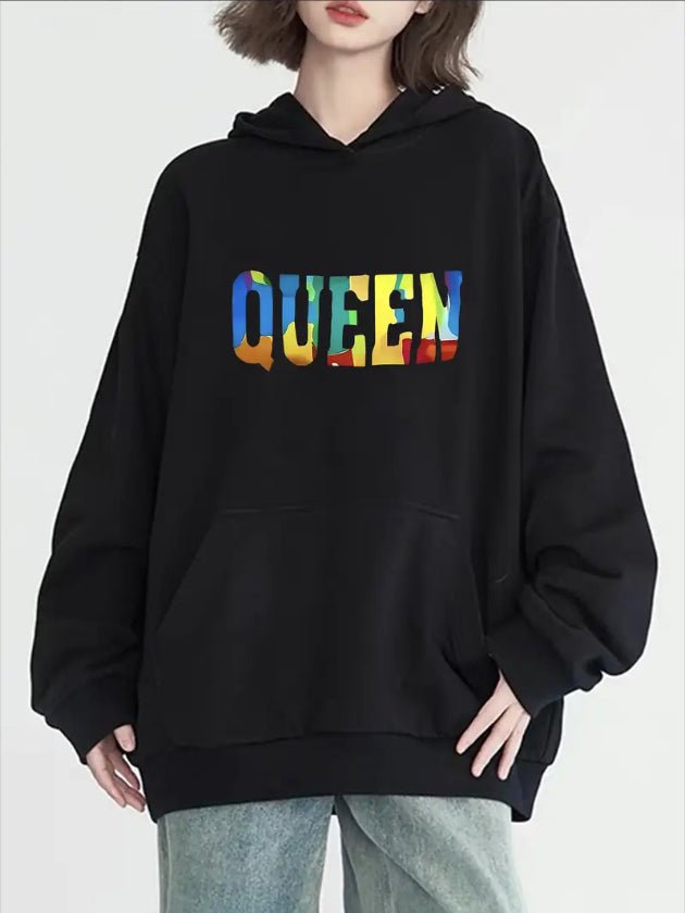 Stay cozy and stylish all year with this Vibrant Royalty Design Hoodie. Featuring full sleeves,