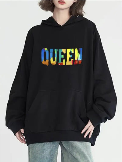Stay cozy and stylish all year with this Vibrant Royalty Design Hoodie. Featuring full sleeves,