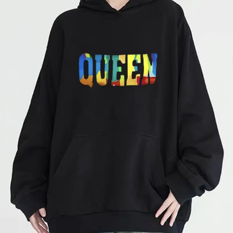 Stay cozy and stylish all year with this Vibrant Royalty Design Hoodie. Featuring full sleeves,