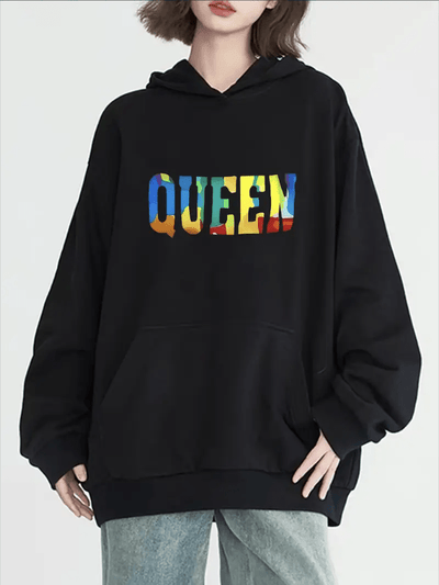 Stay cozy and stylish all year with this Vibrant Royalty Design Hoodie. Featuring full sleeves,