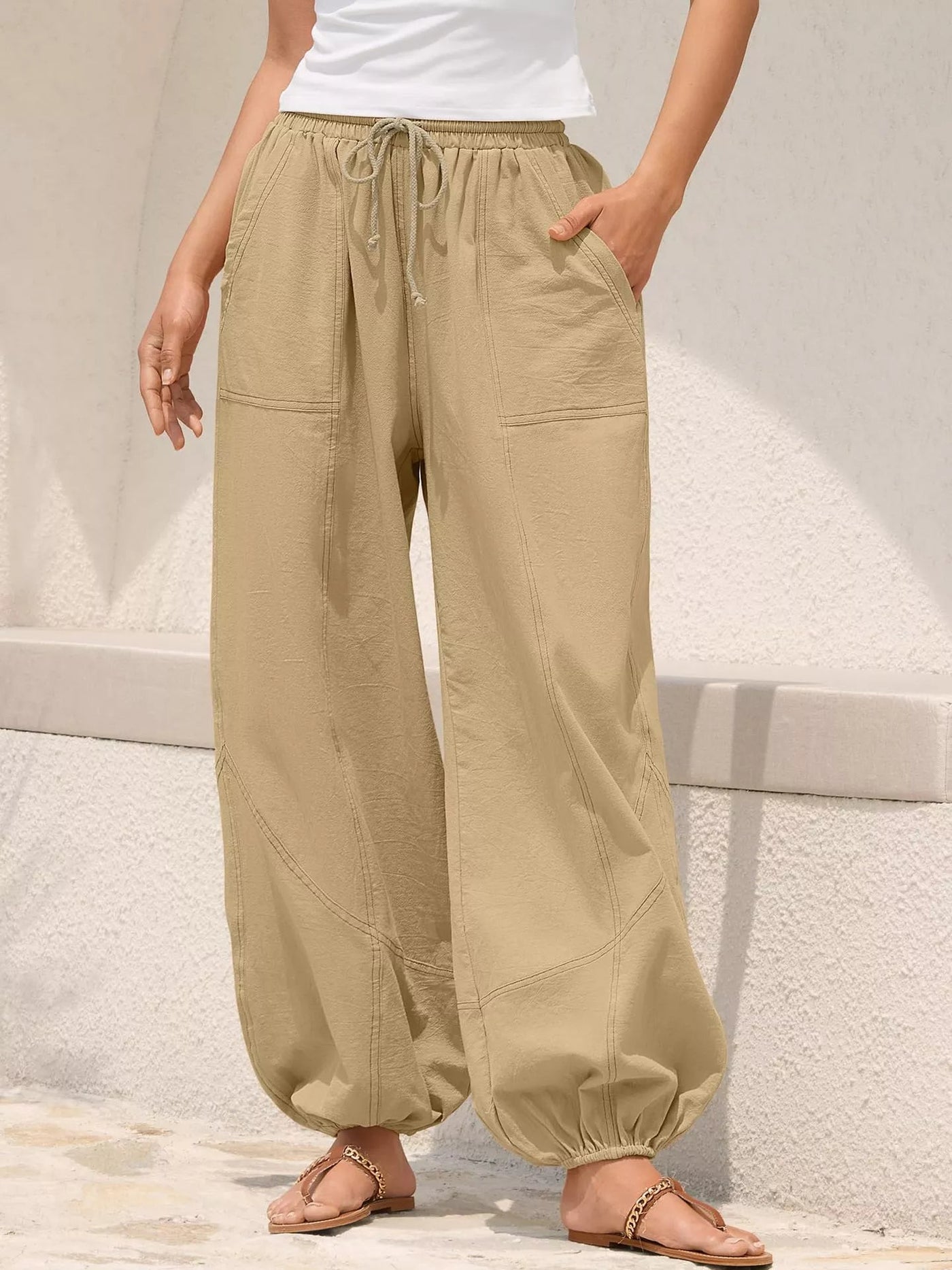 Wide Leg Drawstring Pants - Style Chic Couture