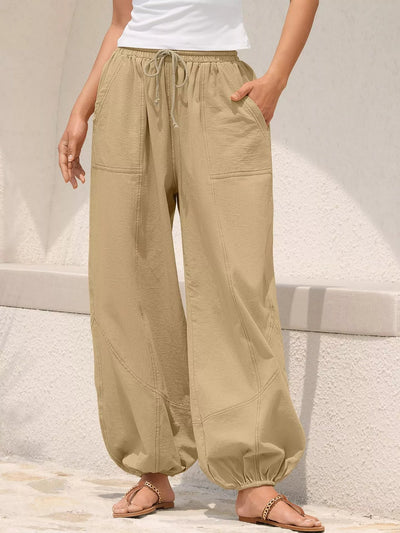 Wide Leg Drawstring Pants - Style Chic Couture