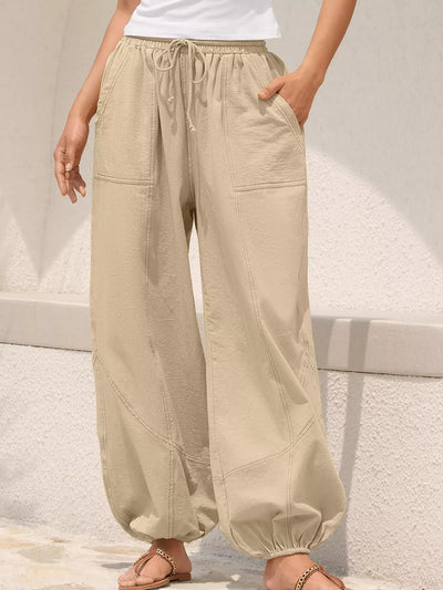 Wide Leg Drawstring Pants - Style Chic Couture