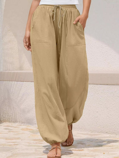 Wide Leg Drawstring Pants - Style Chic Couture