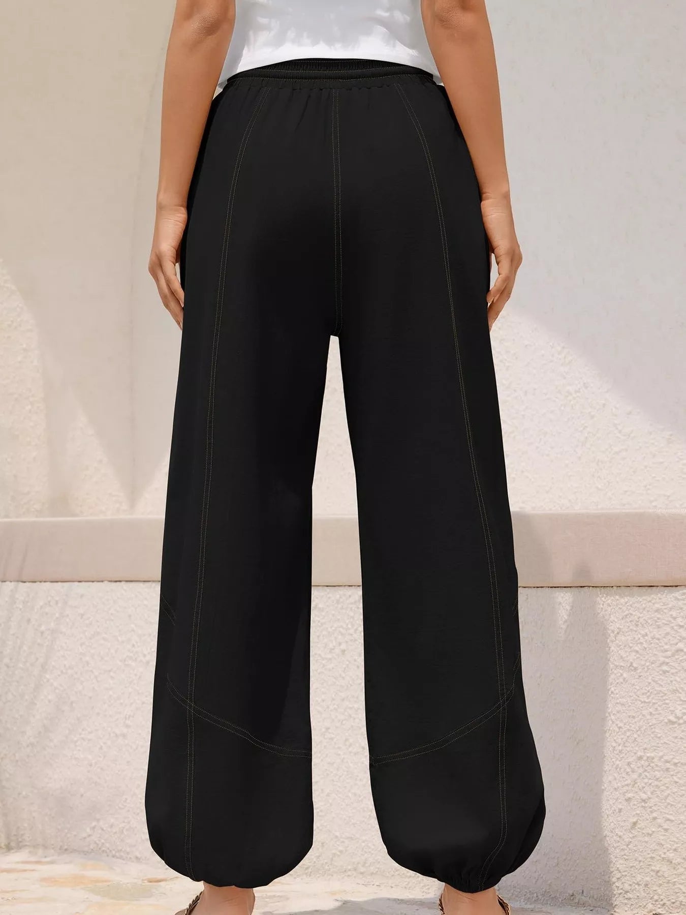 Wide Leg Drawstring Pants - Style Chic Couture