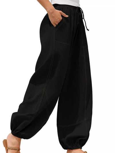 Wide Leg Drawstring Pants - Style Chic Couture