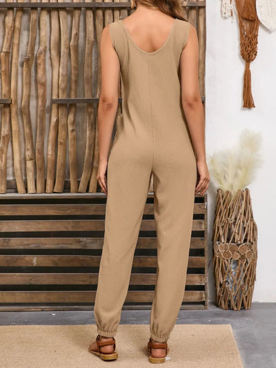 Wide Strap Jumpsuit with Pockets - Style Chic Couture