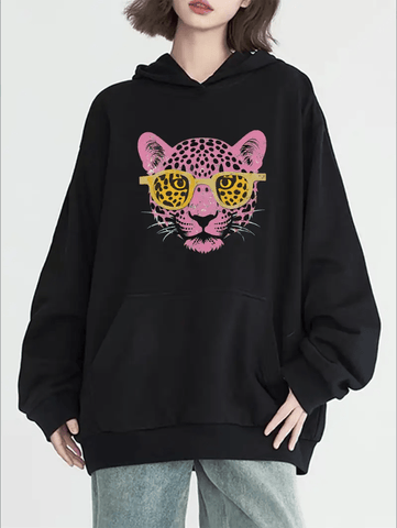 Stylish Animal Print Athletic Hoodie for Women: Cozy, Trendy & Versatile