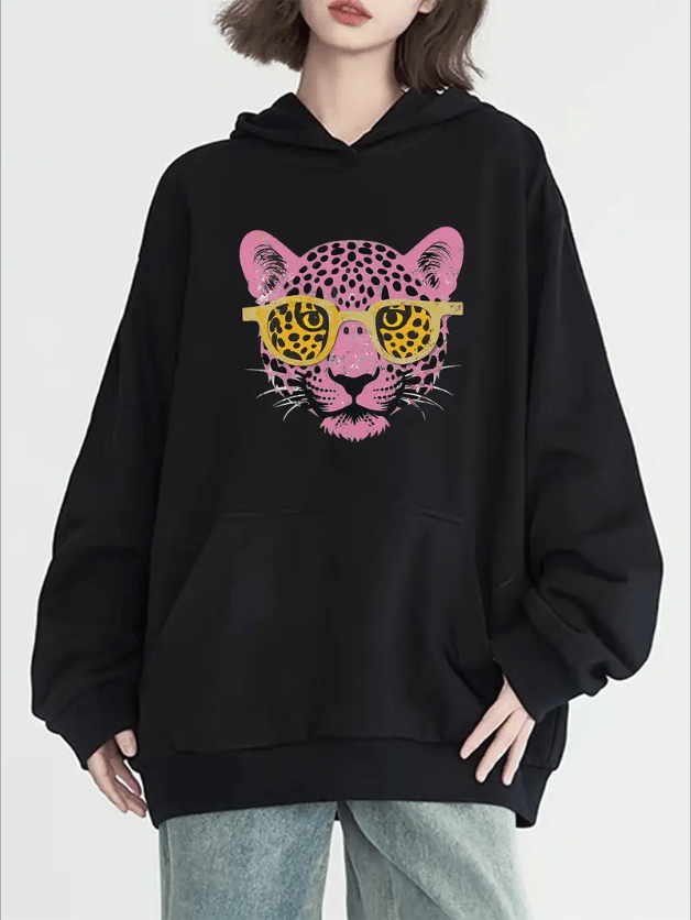 Stylish Animal Print Athletic Hoodie for Women: Cozy, Trendy & Versatile - Style Chic Couture