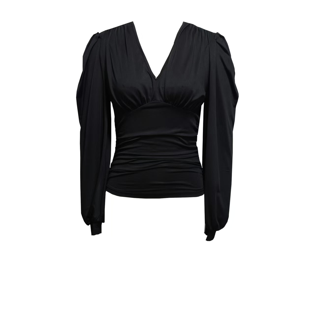 Women's Stylish Patterned Blouse Ruffled Neckline Pullover Long Sleeve Tee - Style Chic Couture