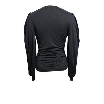 Women's Stylish Patterned Blouse Ruffled Neckline Pullover Long Sleeve Tee - Style Chic Couture