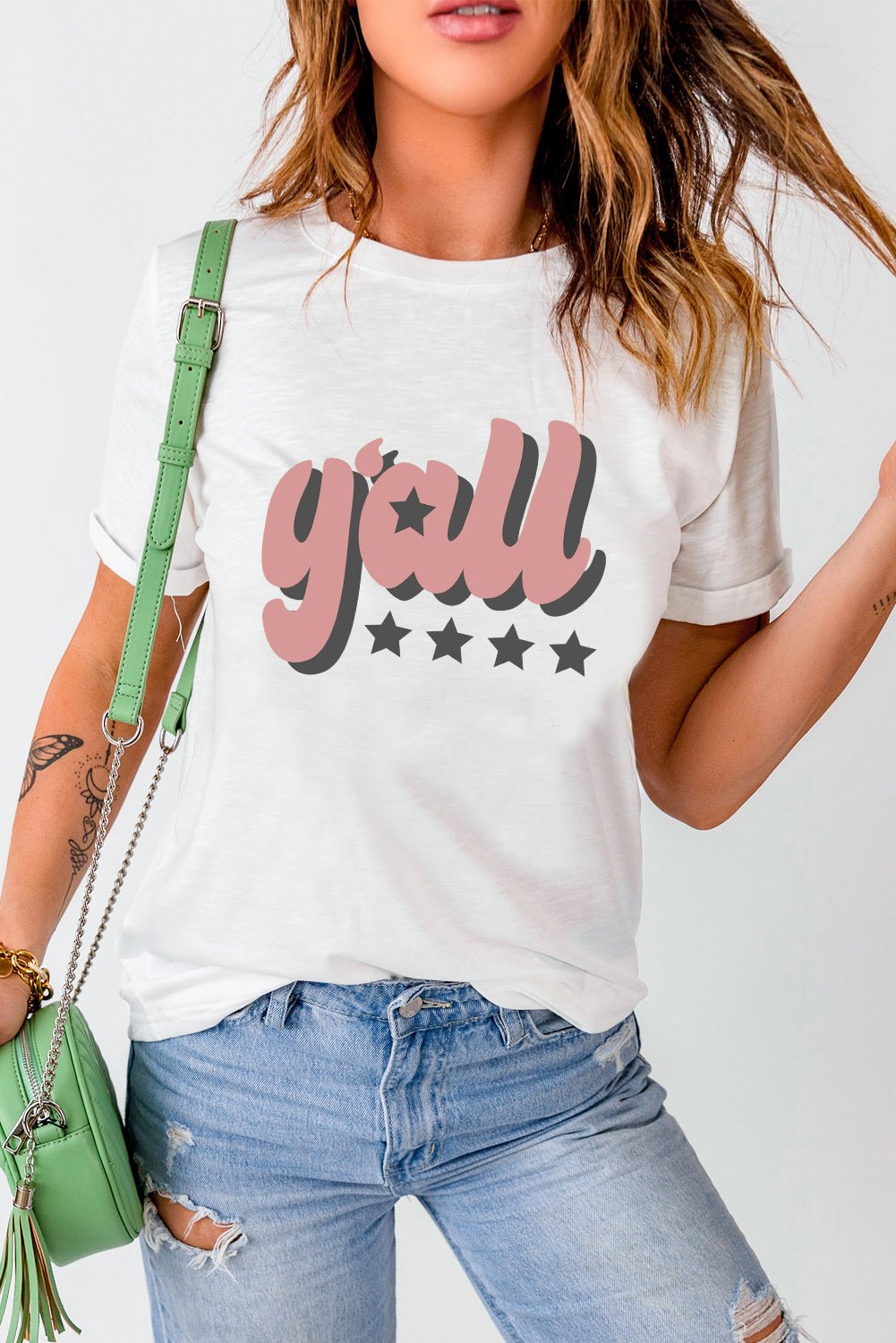 Y'ALL Graphic Round Neck Tee - Style Chic Couture