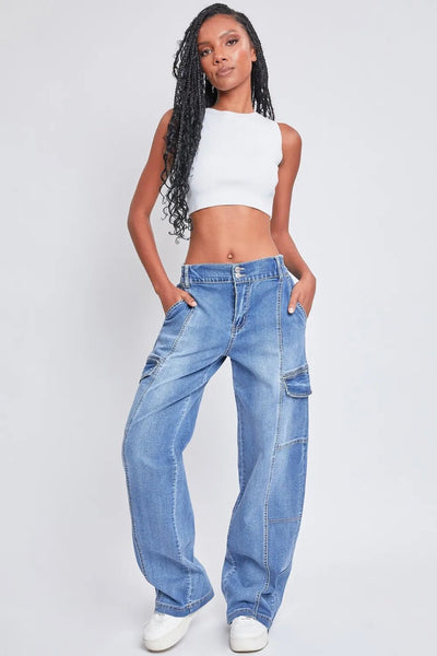 YMI Jeanswear High - Rise Straight Cargo Jeans - Style Chic Couture