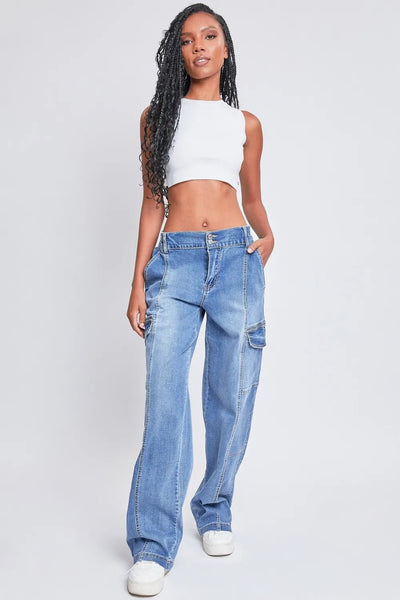 YMI Jeanswear High - Rise Straight Cargo Jeans - Style Chic Couture
