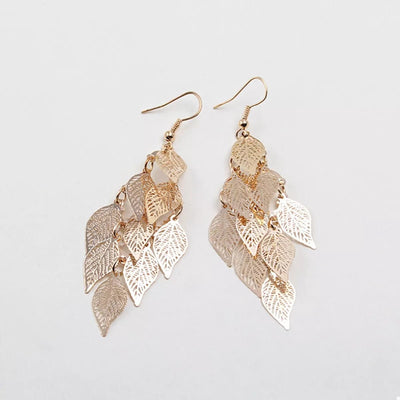 Zinc Alloy Leaf Dangle Earrings - Style Chic Couture