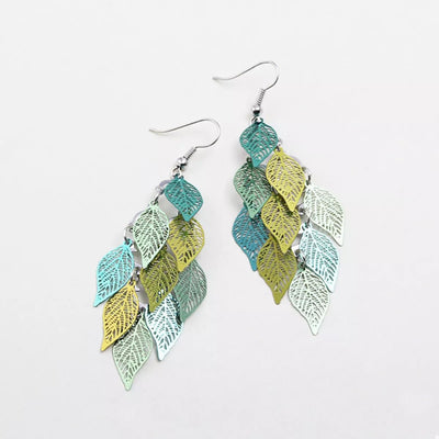 Zinc Alloy Leaf Dangle Earrings - Style Chic Couture