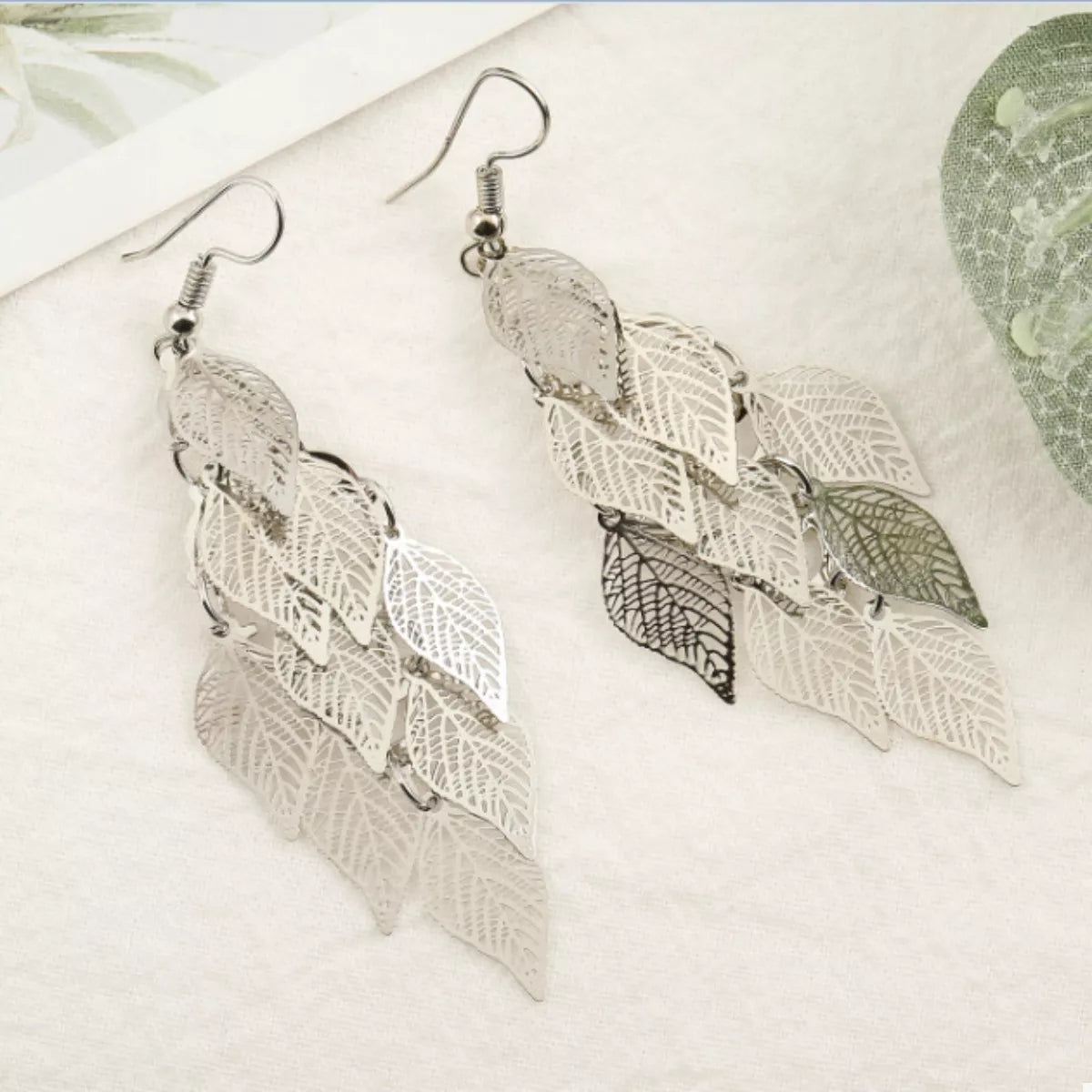 Zinc Alloy Leaf Dangle Earrings - Style Chic Couture