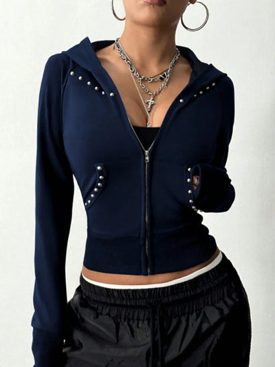 Zip - Up Long Sleeve Hoodie - Style Chic Couture