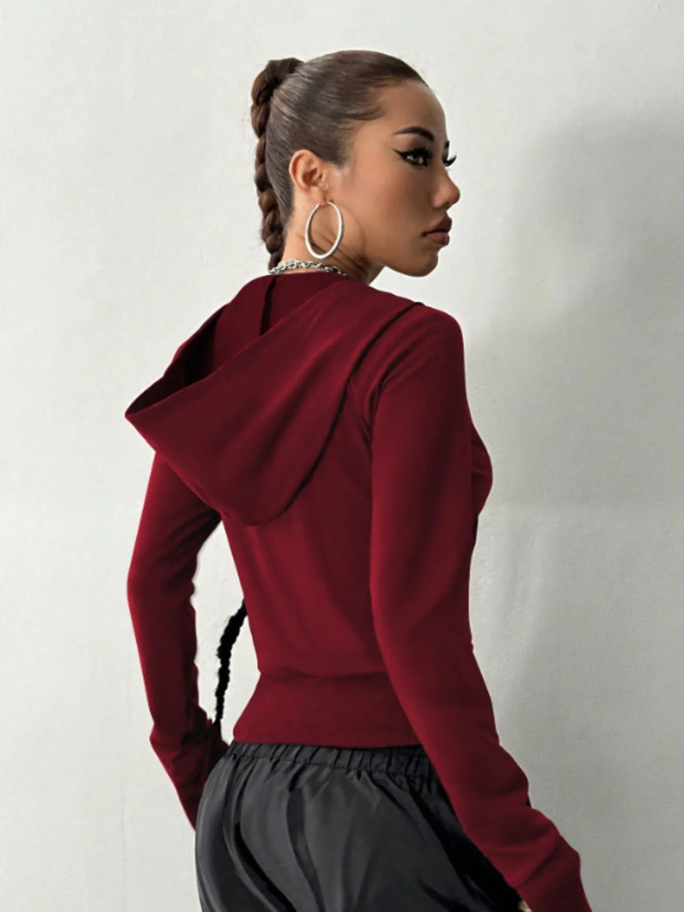 Zip - Up Long Sleeve Hoodie - Style Chic Couture