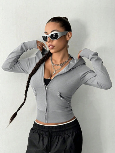 Zip - Up Long Sleeve Hoodie - Style Chic Couture