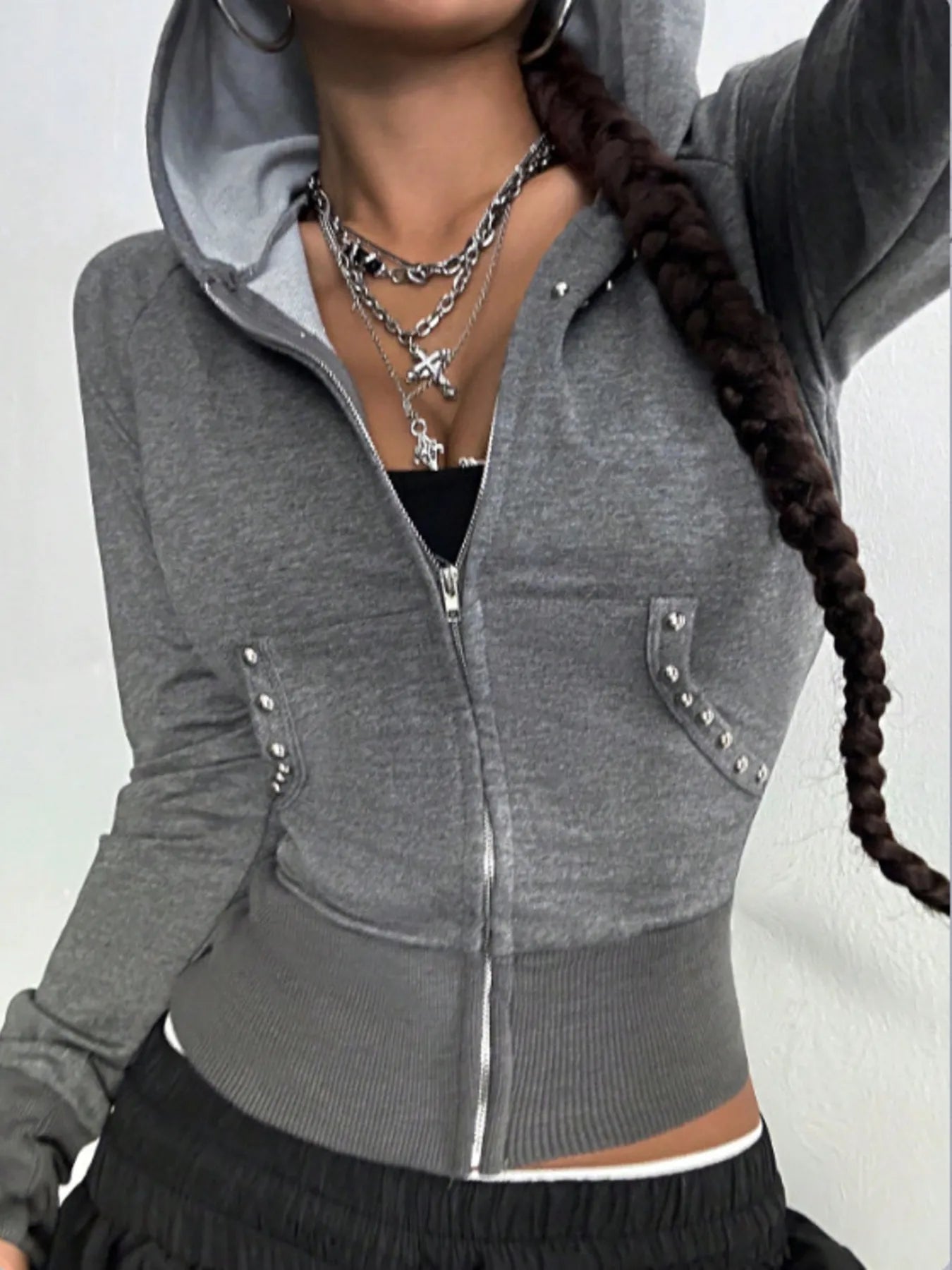 Zip - Up Long Sleeve Hoodie - Style Chic Couture