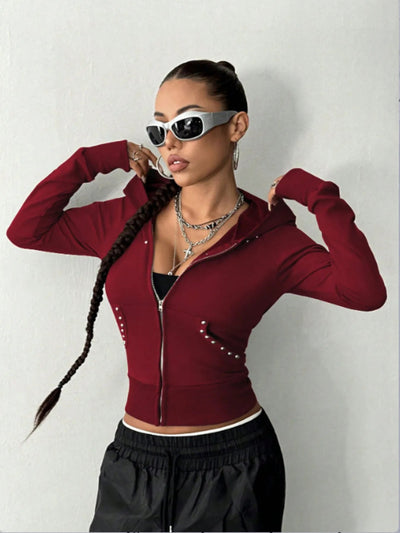 Zip - Up Long Sleeve Hoodie - Style Chic Couture