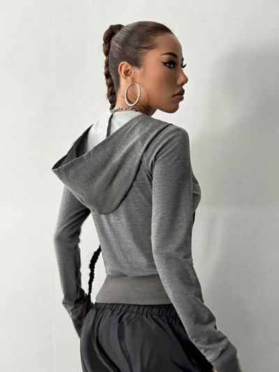 Zip - Up Long Sleeve Hoodie - Style Chic Couture