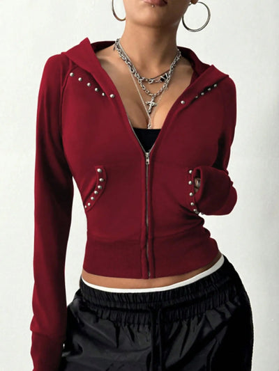 Zip - Up Long Sleeve Hoodie - Style Chic Couture