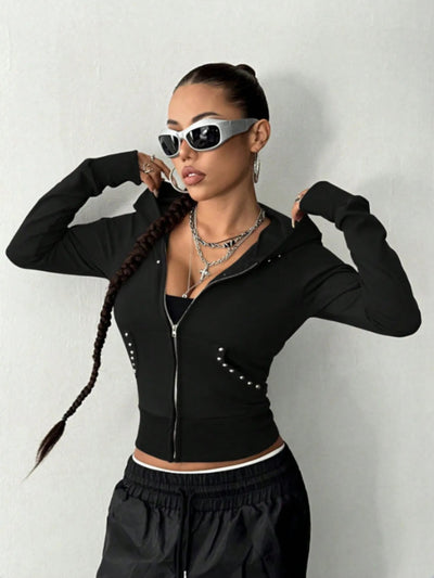 Zip - Up Long Sleeve Hoodie - Style Chic Couture