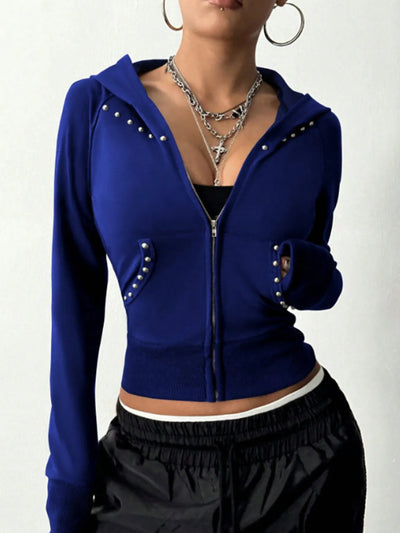 Zip - Up Long Sleeve Hoodie - Style Chic Couture