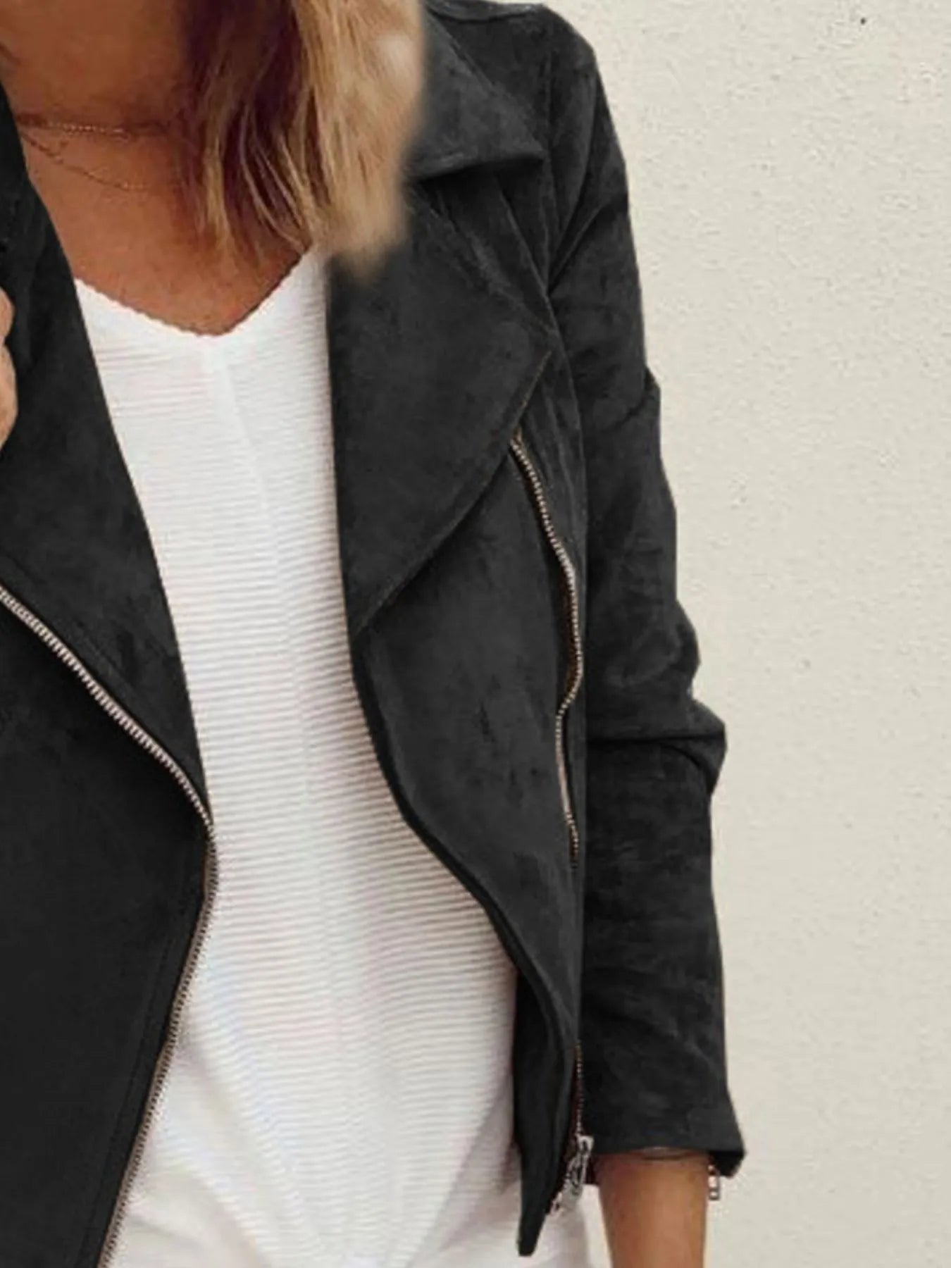 Zip Up Long Sleeve Jacket - Style Chic Couture