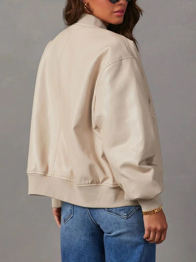 Zip Up Long Sleeve Jacket - Style Chic Couture