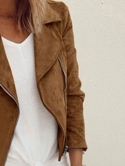 Zip Up Long Sleeve Jacket - Style Chic Couture