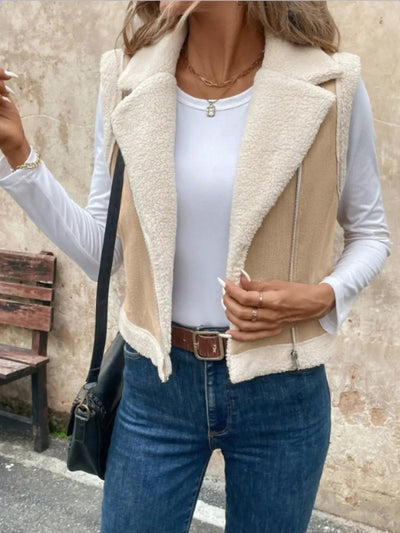 Zip Up Sherpa Vest Coat - Style Chic Couture