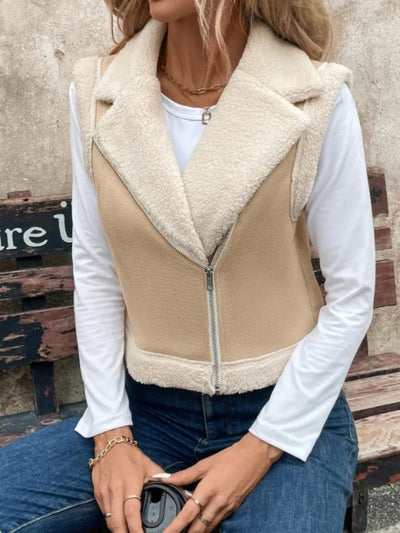 Zip Up Sherpa Vest Coat - Style Chic Couture